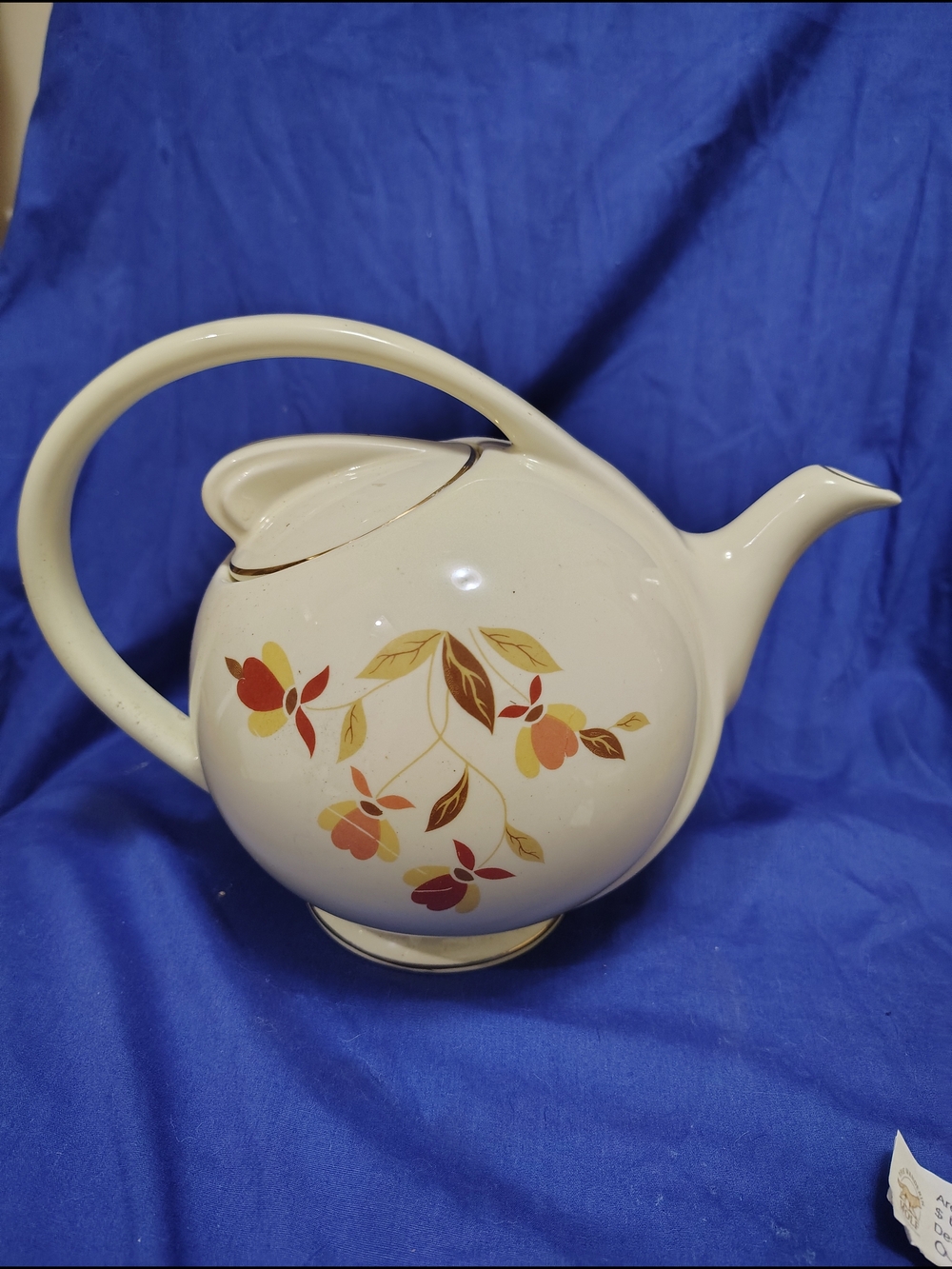 Cream Floral Ceramic Teapot with Autumn Motif